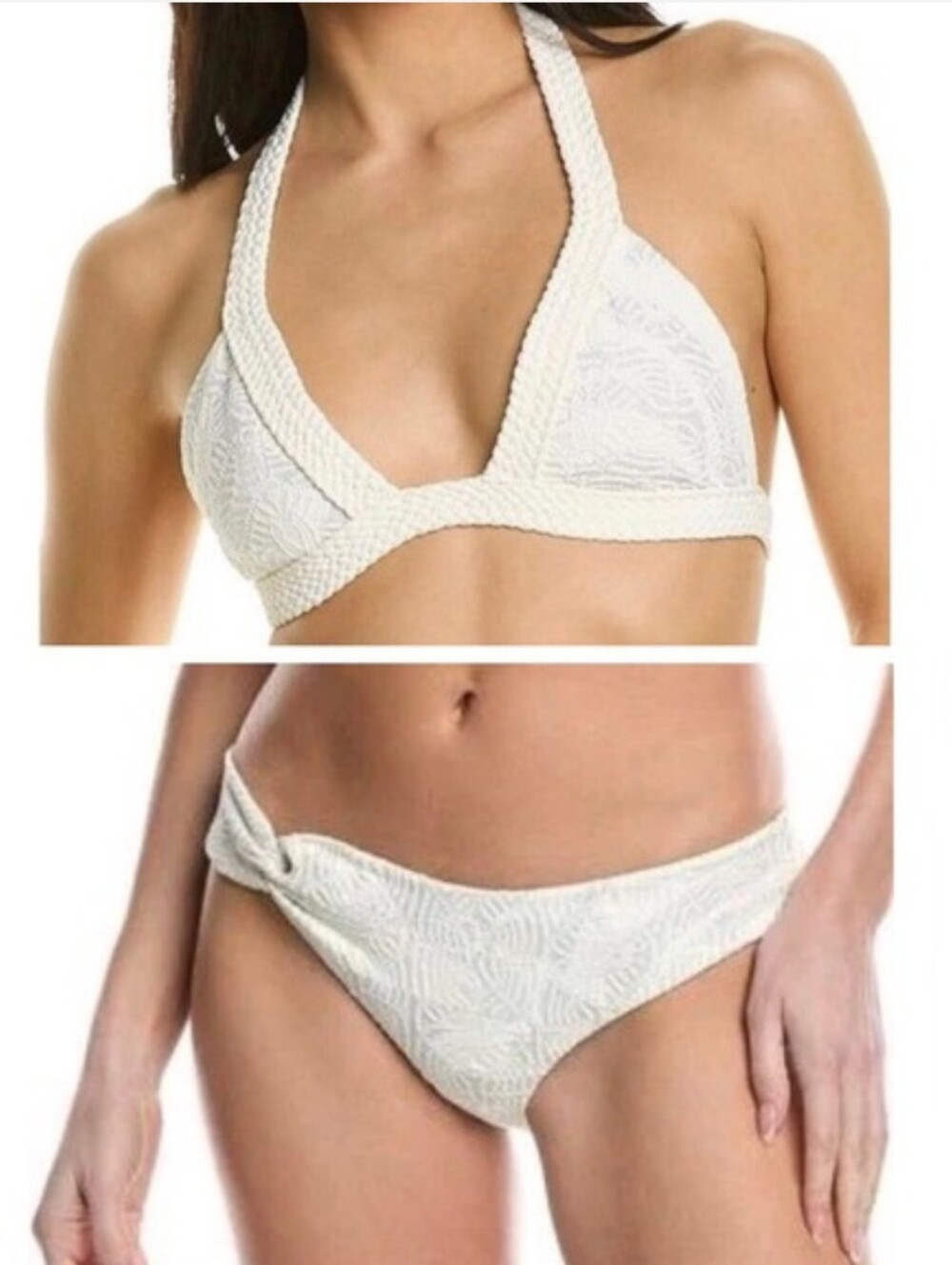 NWT Devon Windsor Ada Tori Metallic Twist Front Rope Halter Bikini Size Medium